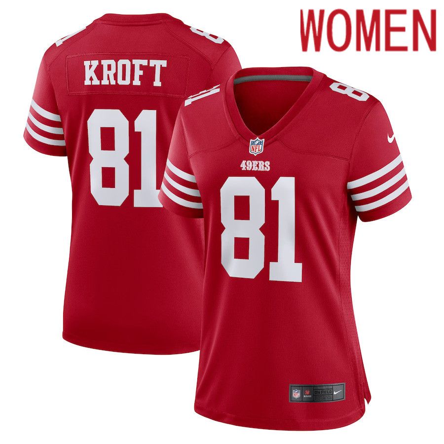 Women San Francisco 49ers #81 Tyler Kroft Nike Scarlet Game Player NFL Jersey